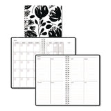 House of Doolittle™ Recycled Non-Dated Monthly/Weekly Planner, Black and White Floral, Black/White Cover, Undated (HOD212149) Each