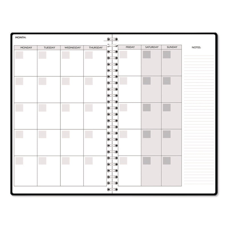 House of Doolittle™ Recycled Non-Dated Monthly/Weekly Planner, Black and White Floral, Black/White Cover, Undated (HOD212149) Each