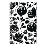 House of Doolittle™ Recycled Non-Dated Monthly/Weekly Planner, Black and White Floral, Black/White Cover, Undated (HOD212149) Each