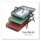 Mind Reader Tiered Metal Mesh Desk Tray Organizer, 3-Tier, Letter Size, 11.5 x 13.75 x 10, Black (EMS3TPAPERBLK) Each