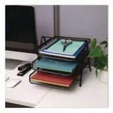 Mind Reader Tiered Metal Mesh Desk Tray Organizer, 3-Tier, Letter Size, 11.5 x 13.75 x 10, Black (EMS3TPAPERBLK) Each