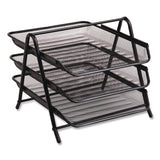 Mind Reader Tiered Metal Mesh Desk Tray Organizer, 3-Tier, Letter Size, 11.5 x 13.75 x 10, Black (EMS3TPAPERBLK) Each