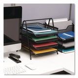 Mind Reader Tiered Metal Mesh Desk Tray Organizer, 4-Tier, Letter Size, 13.75 x 12 x 12.5, Black (EMS4TPAPERBLK) Each