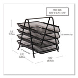 Mind Reader Tiered Metal Mesh Desk Tray Organizer, 4-Tier, Letter Size, 13.75 x 12 x 12.5, Black (EMS4TPAPERBLK) Each