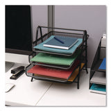 Mind Reader Tiered Metal Mesh Desk Tray Organizer, 4-Tier, Letter Size, 13.75 x 12 x 12.5, Black (EMS4TPAPERBLK) Each