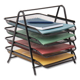 Mind Reader Tiered Metal Mesh Desk Tray Organizer, 4-Tier, Letter Size, 13.75 x 12 x 12.5, Black (EMS4TPAPERBLK) Each