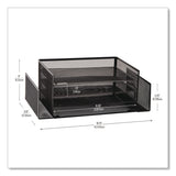 Mind Reader Metal Mesh Desktop Organizer Letter Tray, 6 Sections, Letter Size, 9.15 x 16.75 x 6, Black (EMS4TSIDE2BLK) Each