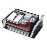 Mind Reader Metal Mesh Desktop Organizer Letter Tray, 6 Sections, Letter Size, 9.15 x 16.75 x 6, Black (EMS4TSIDE2BLK) Each