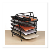 Mind Reader Metal Mesh Desk Tray Organizer, 5-Tier, Letter Size, 14 x 11.75 x 14.5, Black (EMS5TPAPERBLK) Each