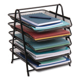 Mind Reader Metal Mesh Desk Tray Organizer, 5-Tier, Letter Size, 14 x 11.75 x 14.5, Black (EMS5TPAPERBLK) Each