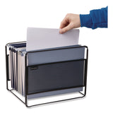 Mind Reader Hanging File Folder Organizer, Letter Size, 13" Long, Black (EMSBOXFILEBLK) Each