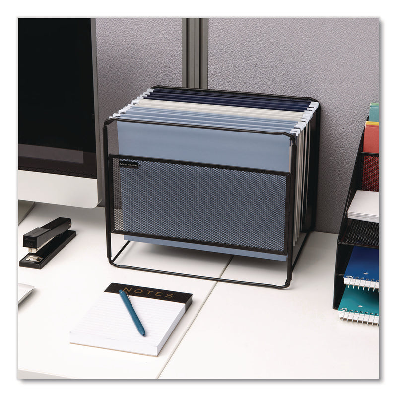 Mind Reader Hanging File Folder Organizer, Letter Size, 13" Long, Black (EMSBOXFILEBLK) Each