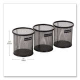 Mind Reader Metal Mesh Utensil Holder, 3.5" dia x 3.7"h, Black, 3/Pack (EMSCLIPMESH3BLK) Pack of 3