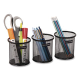 Mind Reader Metal Mesh Utensil Holder, 3.5" dia x 3.7"h, Black, 3/Pack (EMSCLIPMESH3BLK) Pack of 3