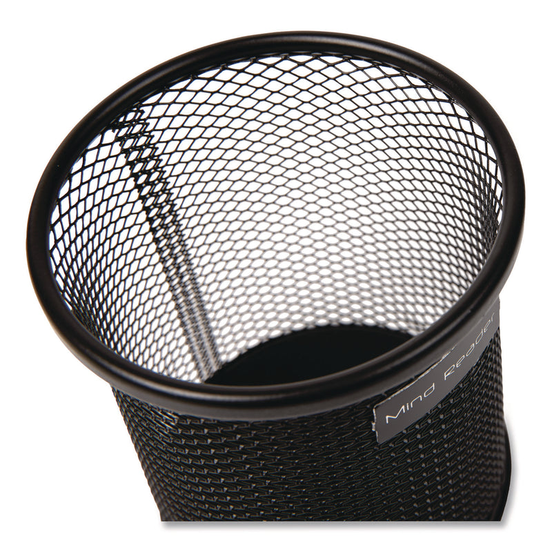 Mind Reader Metal Mesh Utensil Holder, 3.5" dia x 3.7"h, Black, 3/Pack (EMSCLIPMESH3BLK) Pack of 3