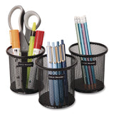 Mind Reader Metal Mesh Utensil Holder, 3.5" dia x 3.7"h, Black, 3/Pack (EMSCLIPMESH3BLK) Pack of 3
