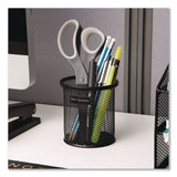 Mind Reader Metal Mesh Utensil Holder, 3.5" dia x 3.7"h, Black, 3/Pack (EMSCLIPMESH3BLK) Pack of 3