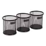 Mind Reader Metal Mesh Utensil Holder, 3.5" dia x 3.7"h, Black, 3/Pack (EMSCLIPMESH3BLK) Pack of 3