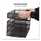 Mind Reader Stackable Paper Desk Tray Organizer, Letter Size, 9.75 x 14 x 3.25, Black, 4/Pack (EMSDSTACK4BLK) Pack of 4