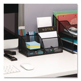 Mind Reader 7-Compartment Metal Desk Organizer, 11 x 5.5 x 5, Black Metal Mesh (EMSJOEORGBLK) Each