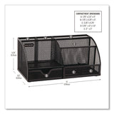 Mind Reader 7-Compartment Metal Desk Organizer, 11 x 5.5 x 5, Black Metal Mesh (EMSJOEORGBLK) Each