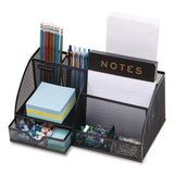 Mind Reader 7-Compartment Metal Desk Organizer, 11 x 5.5 x 5, Black Metal Mesh (EMSJOEORGBLK) Each