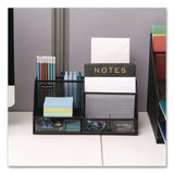 Mind Reader 7-Compartment Metal Desk Organizer, 11 x 5.5 x 5, Black Metal Mesh (EMSJOEORGBLK) Each