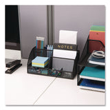 Mind Reader 7-Compartment Metal Desk Organizer, 11 x 5.5 x 5, Black Metal Mesh (EMSJOEORGBLK) Each