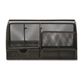 Mind Reader 7-Compartment Metal Desk Organizer, 11 x 5.5 x 5, Black Metal Mesh (EMSJOEORGBLK) Each