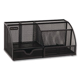 Mind Reader 7-Compartment Metal Desk Organizer, 11 x 5.5 x 5, Black Metal Mesh (EMSJOEORGBLK) Each