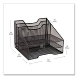 Mind Reader Metal Mesh Vertical File Holder Paper Tray Desktop Organizer, 2-Tier/5-Compartment, Letter Size, 11.25 x 12.5 x 9.5, Black (EMSMESHBOX5BLK) Each