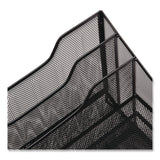 Mind Reader Metal Mesh Vertical File Holder Paper Tray Desktop Organizer, 2-Tier/5-Compartment, Letter Size, 11.25 x 12.5 x 9.5, Black (EMSMESHBOX5BLK) Each