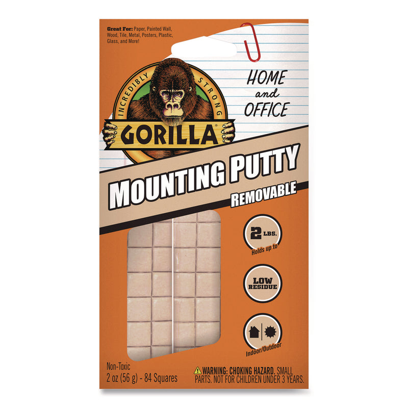 Removable Mounting Putty, Repositionable and Reusable, 2 oz, 84 Squares/Pack (GOR102745) Pack of 84