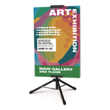 Excello Global Products® Blank Floor Sign Stand, Holds Posters Up to 77", 26" to 86" Tall, Black Stand, White Face (EXOEGPHD0523) Each