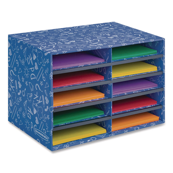 Bankers Box® Classroom Collection Literature Sorter, 10 Sections, 19.5 x 12.27, Blue (FEL3384201) Each