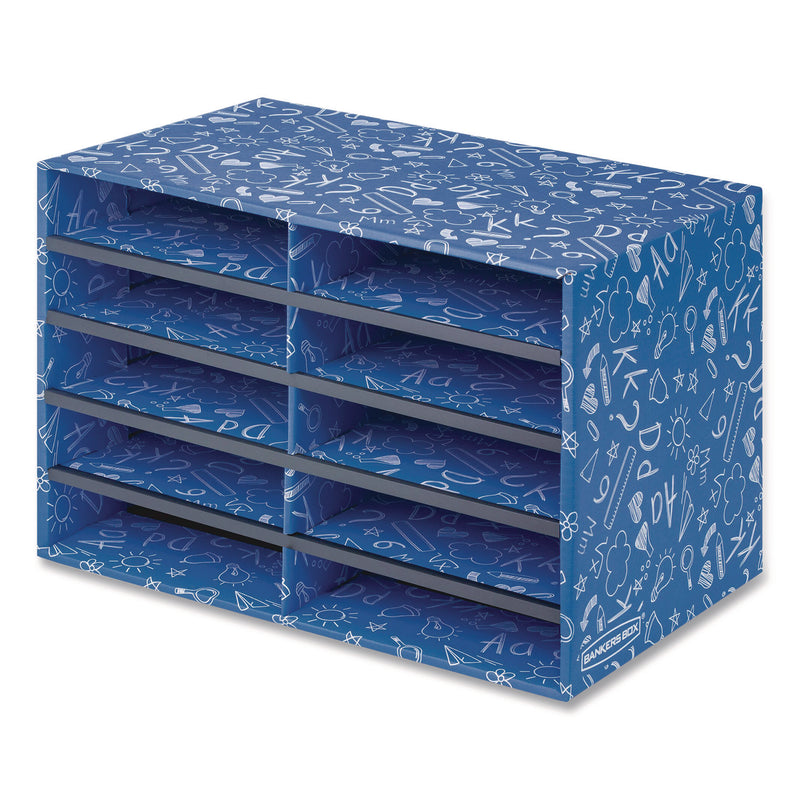 Bankers Box® Classroom Collection Literature Sorter, 10 Sections, 19.5 x 12.27, Blue (FEL3384201) Each