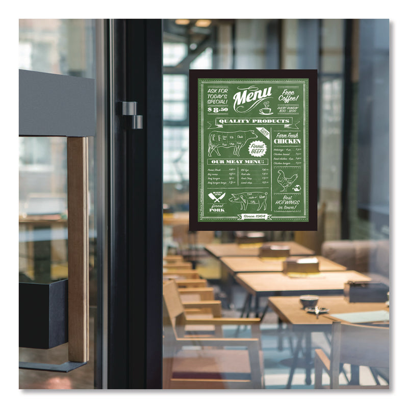 Global Printed Products Indoor Window Sign Holder, 8.5 x 11 Insert, Black Frame, 5/Pack (GPUSPLS8X11FMP) Pack of 5