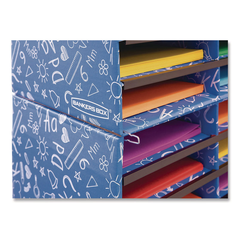 Bankers Box® Classroom Collection Literature Sorter, 10 Sections, 19.5 x 12.27, Blue (FEL3384201) Each