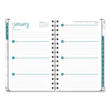 Global Printed Products Marble Weekly/Monthly Planner, Marble Stone Artwork, 8 x 5.5, White/Gray/Silver Cover, 14-Month: Nov 2024 to Dec 2025 (GPUSPLS255804) Each