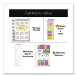 Global Printed Products Marble Weekly/Monthly Planner, Marble Stone Artwork, 8 x 5.5, White/Gray/Silver Cover, 14-Month: Nov 2024 to Dec 2025 (GPUSPLS255804) Each