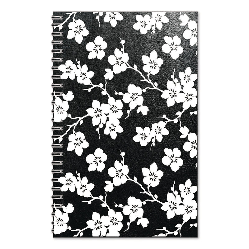 House of Doolittle™ Recycled Non-Dated Monthly/Weekly Planner, Cherry Blossoms, Black/White Cover, Undated (HOD212152) Each