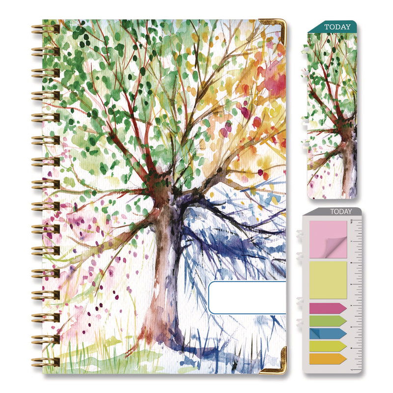 Global Printed Products Seasons Tree Weekly/Monthly Planner, Seasons Tree Artwork, 8 x 5.5, Multicolor Cover, 14-Month: Nov 2024 to Dec 2025 (GPUSPLS255820) Each