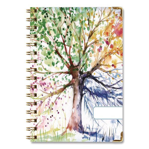 Global Printed Products Seasons Tree Weekly/Monthly Planner, Seasons Tree Artwork, 8 x 5.5, Multicolor Cover, 14-Month: Nov 2024 to Dec 2025 (GPUSPLS255820) Each