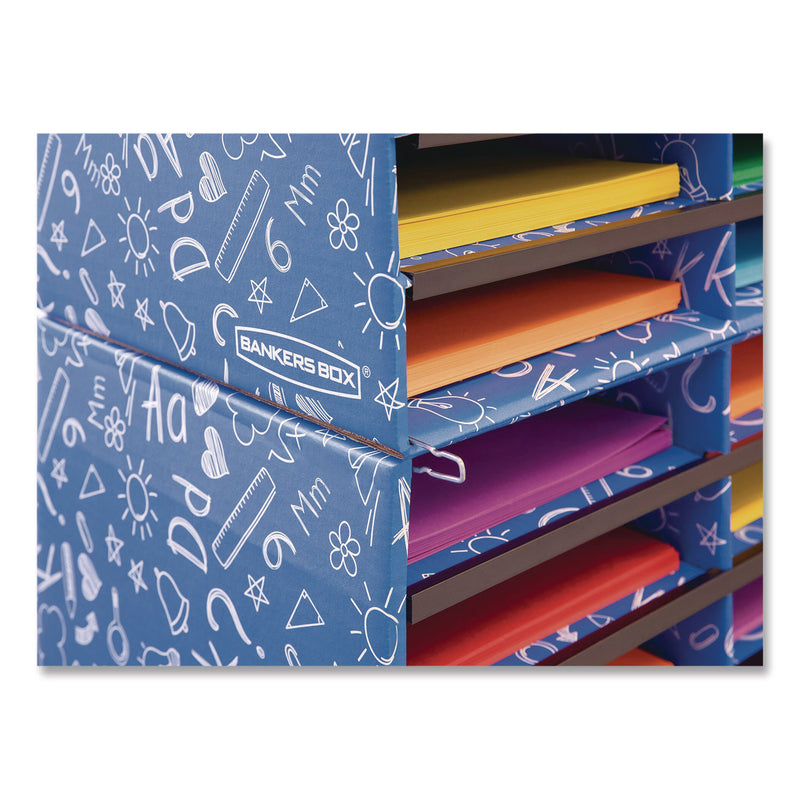 Bankers Box® Classroom Collection Literature Sorter, 30 Sections, 28.5 x 12.37, Blue, 2/Carton (FEL3384401) Case of 2