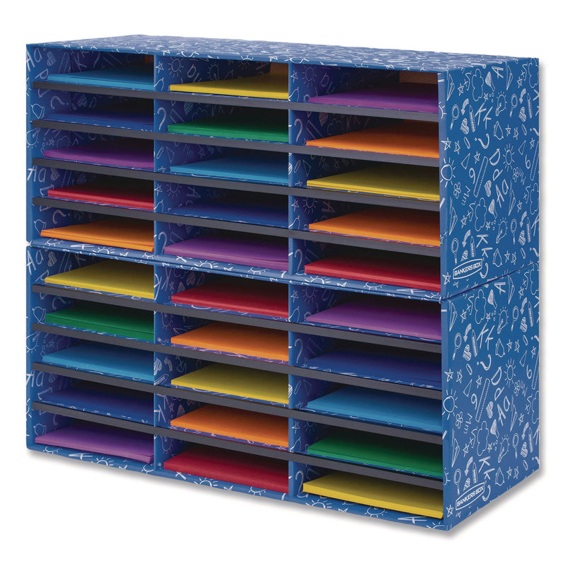 Bankers Box® Classroom Collection Literature Sorter, 30 Sections, 28.5 x 12.37, Blue, 2/Carton (FEL3384401) Case of 2