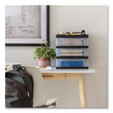 IRIS 3-Drawer Desktop Storage with Top Organizer Tray, Plastic, 12.17 x 14.33 x 12.93, Black/Translucent (IRS116351) Each