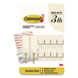 Command® Limited Edition Hooks and Clips, Vanilla Bean, 3 lb Capacity, 2 Hooks, 8 Clips and 12 Strips/Pack (MMMVBMHP10ESF) Pack of 10