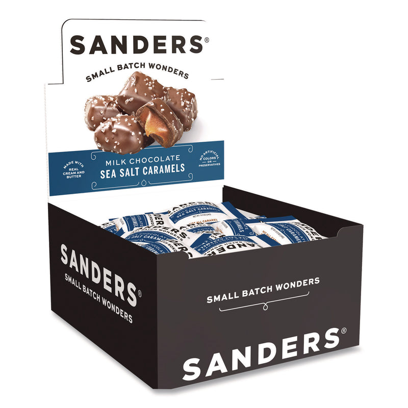 Sanders® Small Batch Wonders Snack-Size Milk Chocolate Sea Salt Caramels, 0.5 oz Individually Wrapped, 48/Box (NDEKAR27163) Box of 48