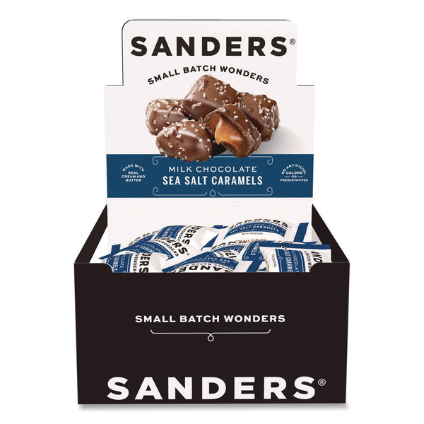 Sanders® Small Batch Wonders Snack-Size Milk Chocolate Sea Salt Caramels, 0.5 oz Individually Wrapped, 48/Box (NDEKAR27163) Box of 48