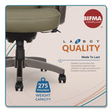 La-Z-Boy® Arcadian Bonded Leather Executive Chair, Supports Up to 275 lb, 19" x 22" Seat Height, Olive Back/Seat, Gray/Black Base (LZB60008OLV) Each